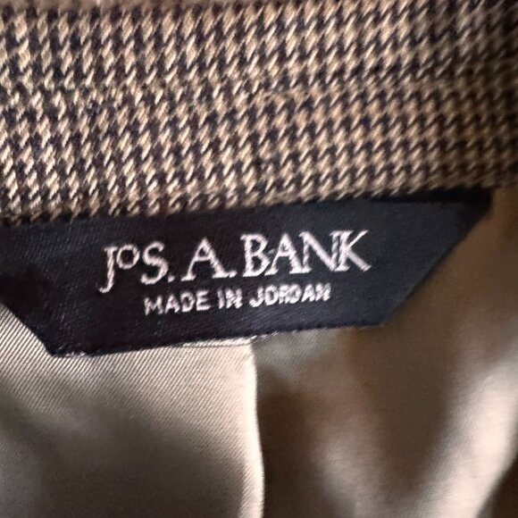JOS A Bank Mens Blazer 42L Wool 2 Button Houndstooth Classic Preppy Academia - Picture 4 of 6